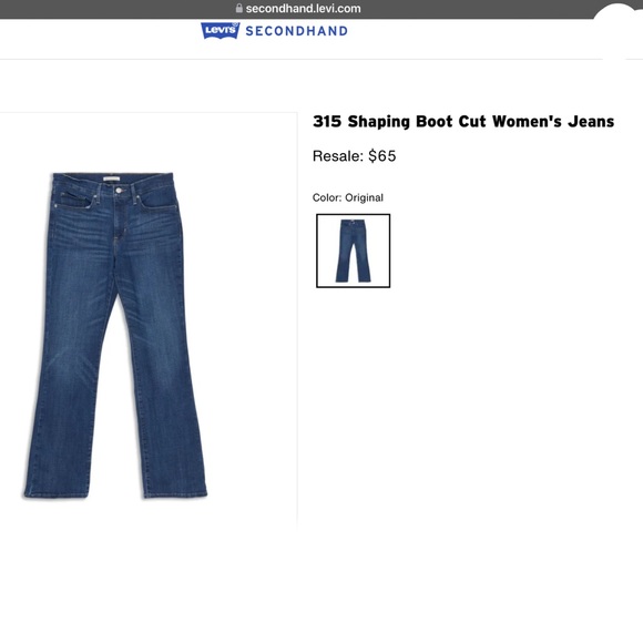 Levi’s 315 Shaping Boot Cut Dark Wash Jeans Blue - Picture 8 of 16